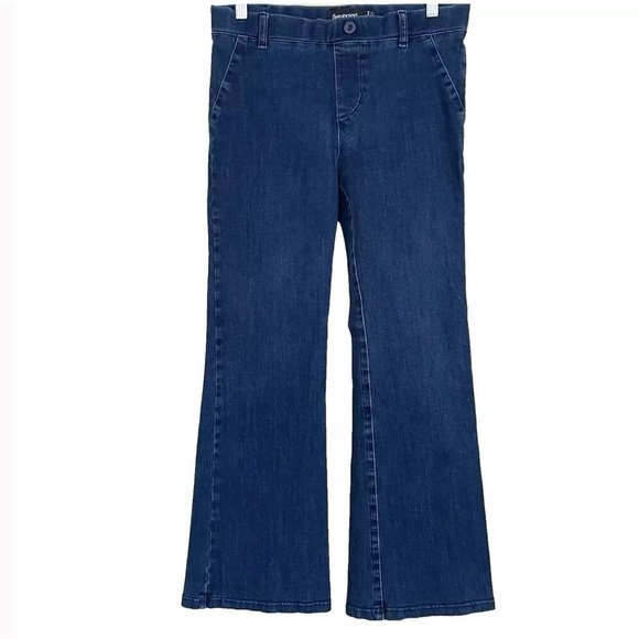 Betabrand Womens Pull On Flair Bootcut Denim Jeans Size Large Stretch Comfy - Picture 2 of 9